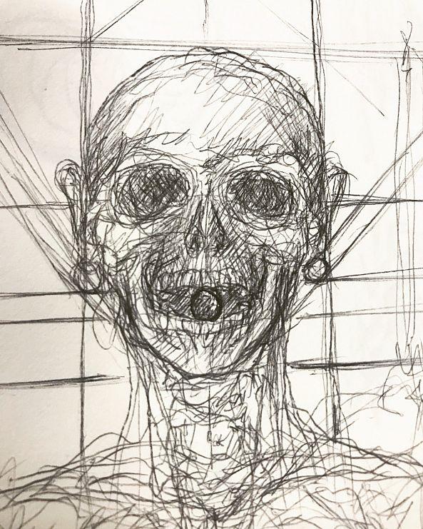 Skull with coin-Fausto Cantu
