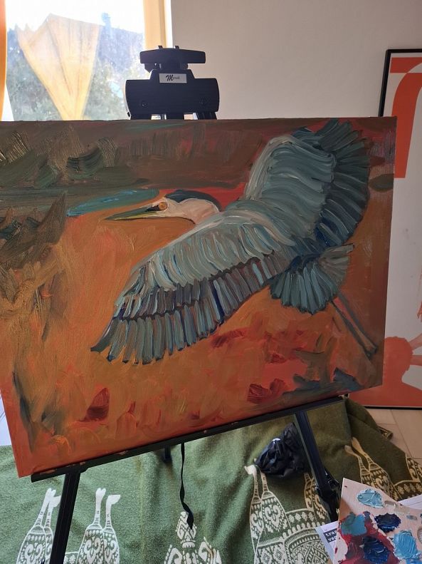 Heron in flight-Ligia Moya