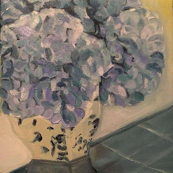 Jarro con hortensias -Ligia Moya