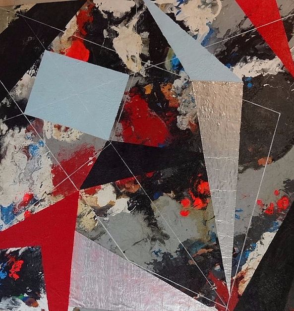 s/ título, 2015. Óleo sobre tela e colagem. 1.80 x 1.70m-Jacqueline Belotti