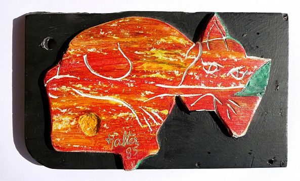 Chat rouge, jaune et vert-Alain HALTER