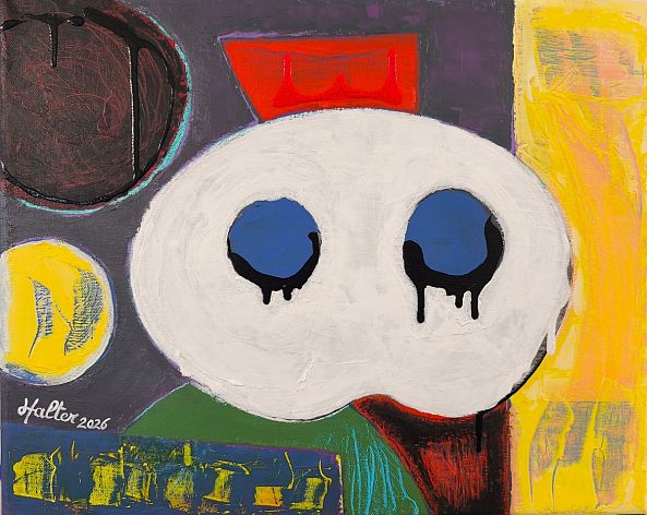 Masque blanc aux larmes noires-Alain HALTER