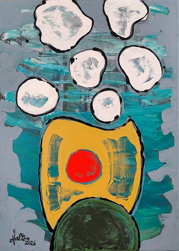 Pot aux fleurs blanches-Alain HALTER