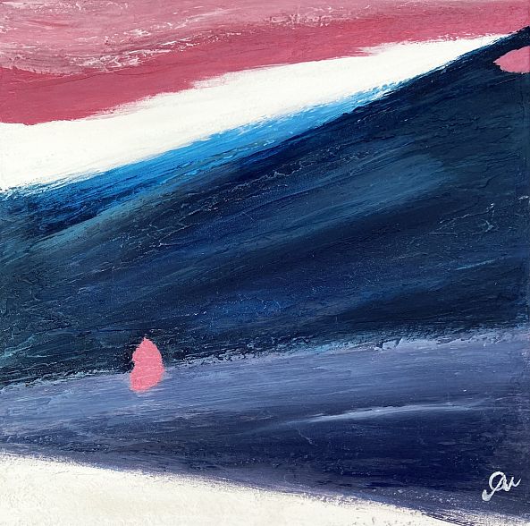 Breath of the mountains, acrylique toile, paysage, montagnes-Olivia Maro
