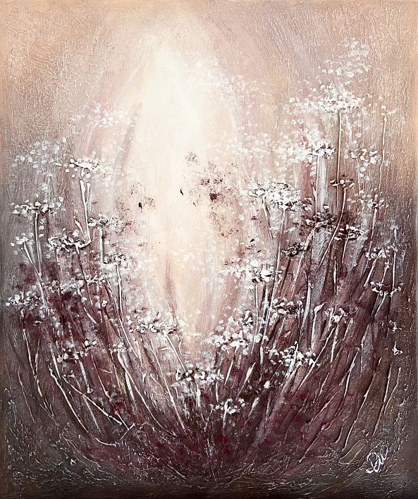 Evening herbs, Painting, acrylic, nature abstract, texture-Olivia Maro