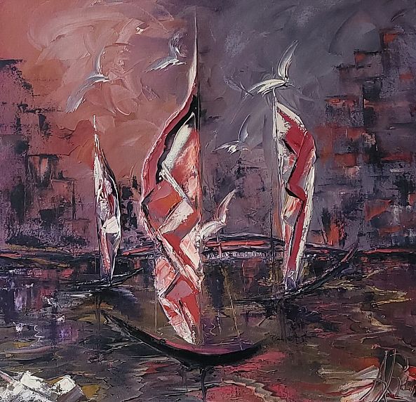 La ville épie les voiles-Anne René de Cotret