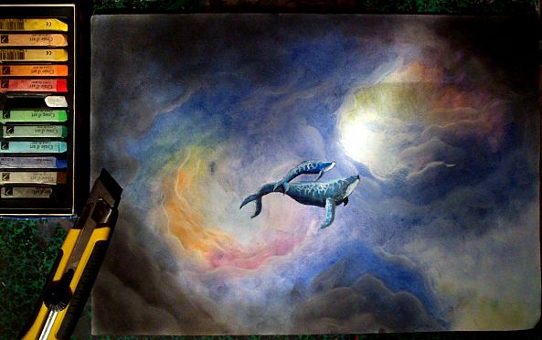Whales in clouds-Queen Lilou